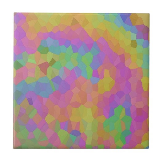 レインボー油モザイク タイル (正面)