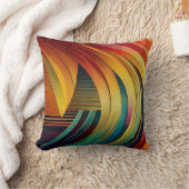 レインボー波 クッション (ブランケット)