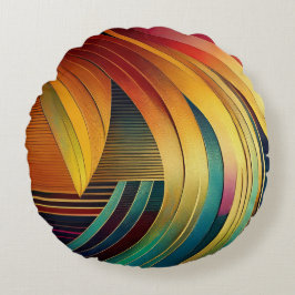レインボー波 ラウンドクッション