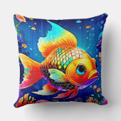 レインボー海リーフフィッシュデザイン クッション (裏面)