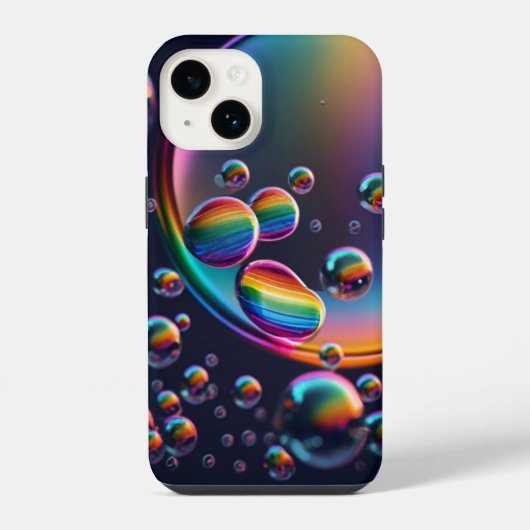 レインボー液滴ケースメイトiPhoneケース iPhoneケース (裏面)