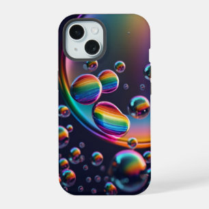 レインボー液滴iPhoneケース iPhone 15ケース