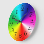 レインボー渦デザイン ラージ壁時計 (傾斜)