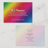 レインボー溶融ガラス（ばちゃばちゃ）跳ねる効果 名刺 (正面/裏面)