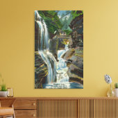 レインボー滝とブリッジの表示 キャンバスプリント (インサイチュ (リビング))