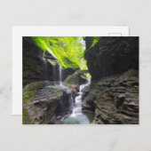 レインボー滝&カスケード、Watkins Glen、New Yor ポストカード (正面/裏面)