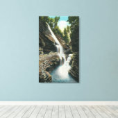 レインボー滝 キャンバスプリント (インサイチュ (ウッドフロア))