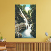 レインボー滝 キャンバスプリント (インサイチュ (リビング))