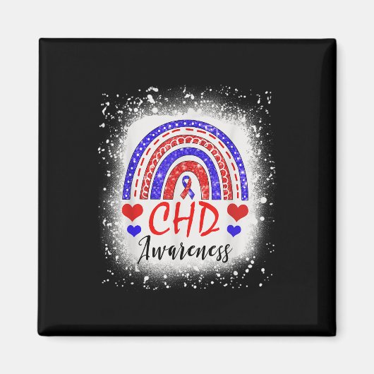 レインボー漂白CHD先天性ハート欠陥認識 マグネット (正面)
