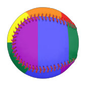 レインボー無地のストライプー水の色レインボー 野球ボール (正面左)