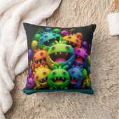 レインボー熱狂するクリーチャー2サイド装飾用クッション クッション (ブランケット)