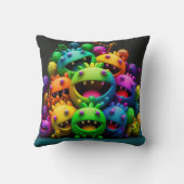 レインボー熱狂するクリーチャー2サイド装飾用クッション クッション (裏面)