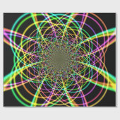 レインボー熱狂するスパイラル ラッピングペーパー (フラット)