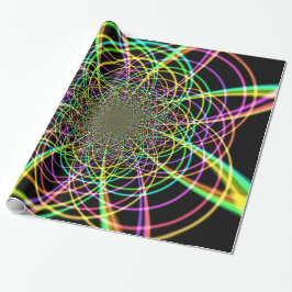 レインボー熱狂するスパイラル ラッピングペーパー