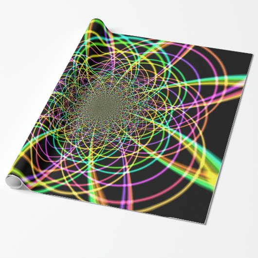 レインボー熱狂するスパイラル ラッピングペーパー (アンロールド)