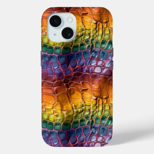 レインボー爬虫類皮革 Case-Mate iPhoneケース (裏面)