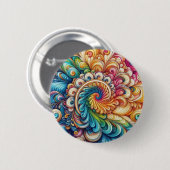 レインボー王室のカラーを絞るボタン 缶バッジ (正面&裏面)