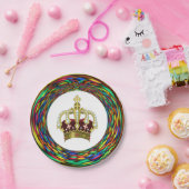 レインボー王室のカラープレート ペーパープレート (パーティー)