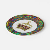 レインボー王室のカラープレート ペーパープレート (アングル)