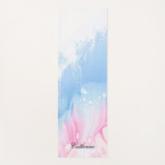 レインボー環境にやさしカラー名前をカスタムするモダン ヨガマット (正面)