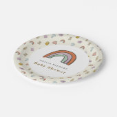 レインボー生まれたばかりのイラストレーションベビーシャワー ペーパープレート (アングル)