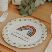 レインボー生まれたばかりのイラストレーションベビーシャワー ペーパープレート