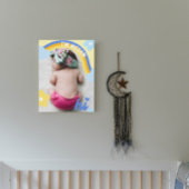 レインボー生まれたばかりのフォトベビー子供部屋デコールキャンバス キャンバスプリント