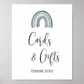 レインボー男の赤ちゃんカードとギフト赤ちゃんシャワーのサイン ポスター (正面)