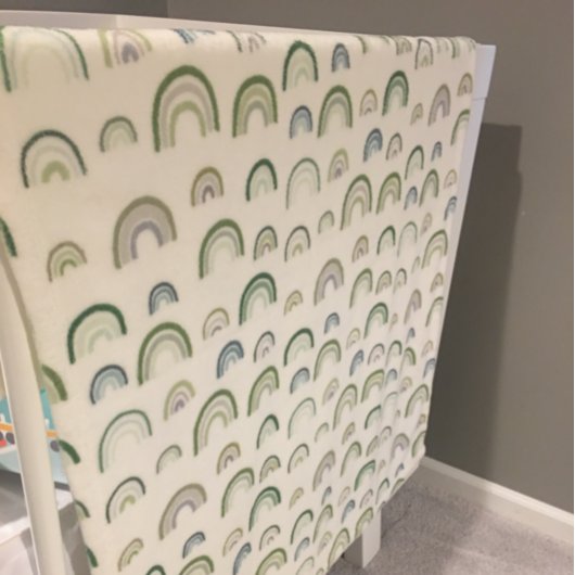 レインボー男の赤ちゃんグリーン、ブルー、グレー、 フリースブランケット