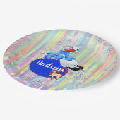 レインボー男の赤ちゃんベビーシャワー ペーパープレート (アングル)