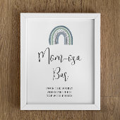 レインボー男の赤ちゃんマムオーサバーベビーシャワーサイン ポスター