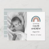 レインボー男の赤ちゃん誕生の発表 案内ポストカード (正面/裏面)