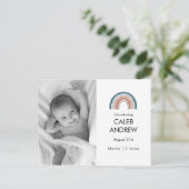 レインボー男の赤ちゃん誕生の発表 案内ポストカード (スタンド正面)