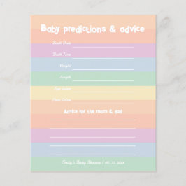 レインボー男女兼用ベビーシャワー推測試合