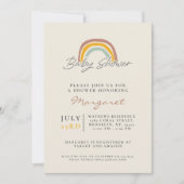 レインボー男女兼用ベビーシャワー 招待状 (正面)