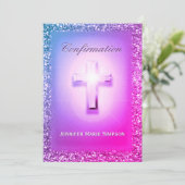 レインボー白熱［赤熱］光を放つカラーのクロスで確認。 招待状 (スタンド正面)