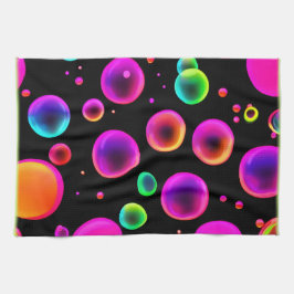 レインボー白熱［赤熱］光を放つバブルドリーム キッチンタオル