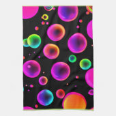 レインボー白熱［赤熱］光を放つバブルドリーム キッチンタオル (縦)