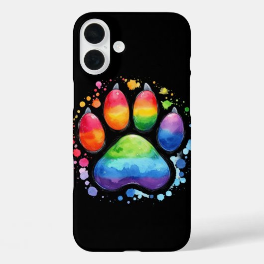 レインボー着色ドッグポープリント Case-Mate iPhoneケース (裏面)