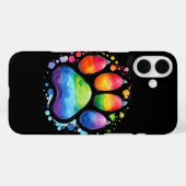 レインボー着色ドッグポープリント Case-Mate iPhoneケース (裏面 (横))