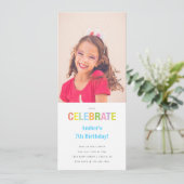 レインボー祝フォトバースデーパーティー招待状 招待状 (スタンド正面)