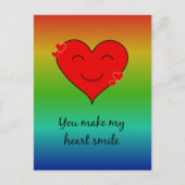 レインボー私のハートスマイル葉書 ポストカード (正面)