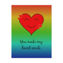 レインボー私のハートスマイル葉書