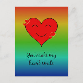 レインボー私のハートスマイル葉書 ポストカード