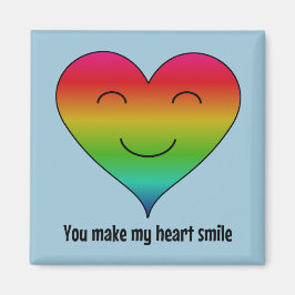 レインボー私のハートスマイル青 マグネット