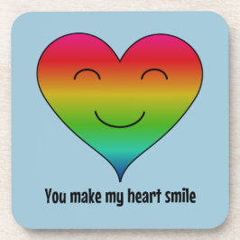 レインボー私のハートスマイル コースター