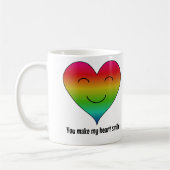 レインボー私のハートスマイル コーヒーマグカップ (左)