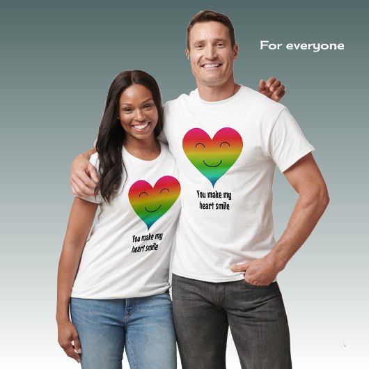 レインボー私のハートスマイル Tシャツ