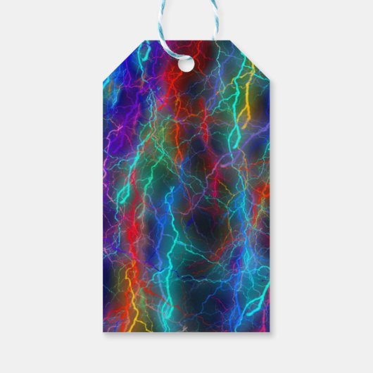 レインボー稲妻カスタム文字 ギフトタグ (裏面)