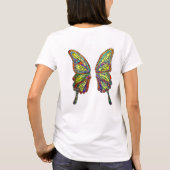 レインボー糖尿病私の人生My Choiceバタフライシャツ Tシャツ (裏面)